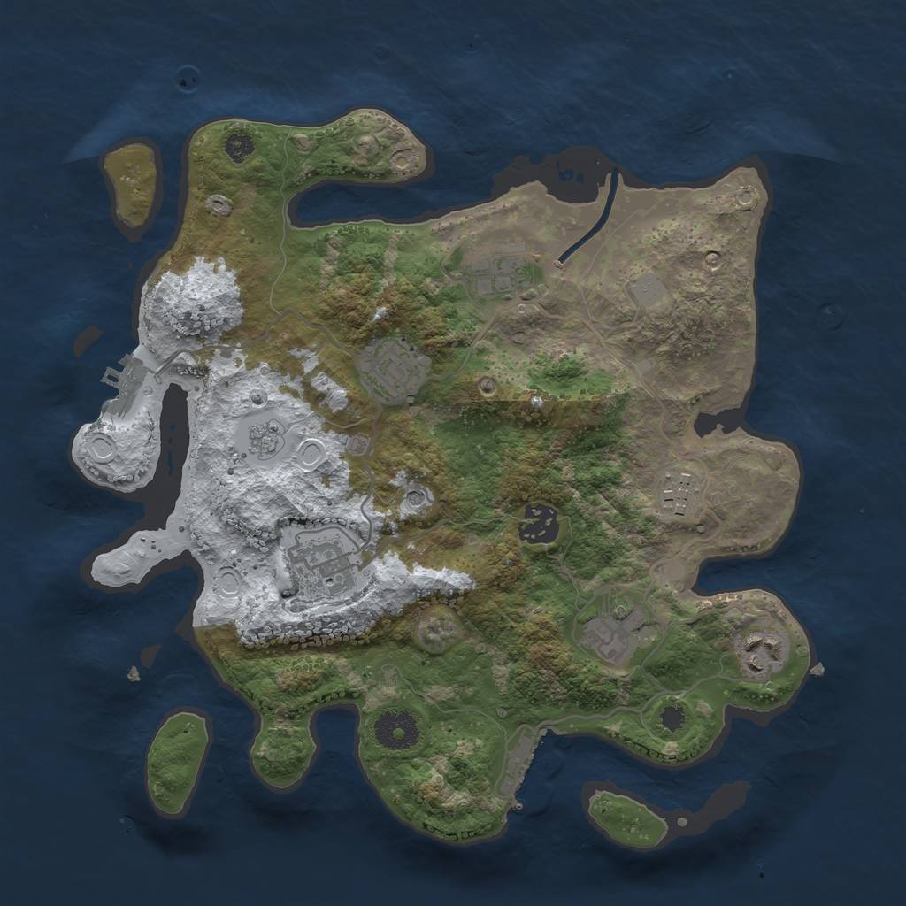Rust Map: Procedural Map, Size: 3250, Seed: 4773777, 16 Monuments