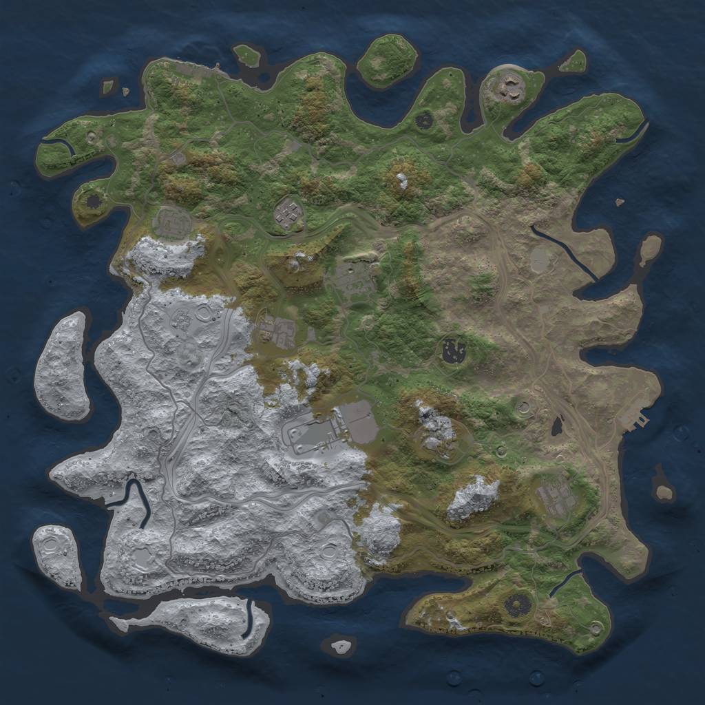 Rust Map: Procedural Map, Size: 4250, Seed: 5252601, 18 Monuments