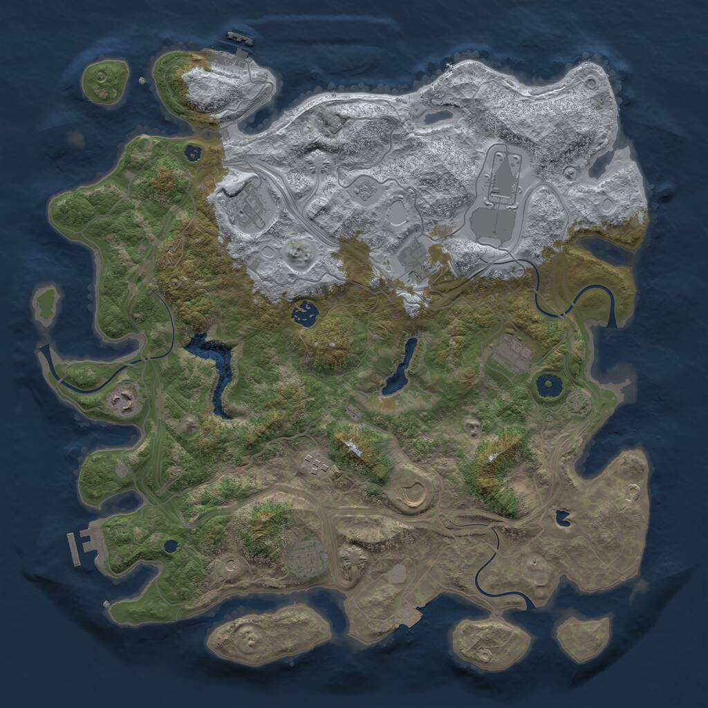 Rust Map: Procedural Map, Size: 4250, Seed: 3523644, 15 Monuments
