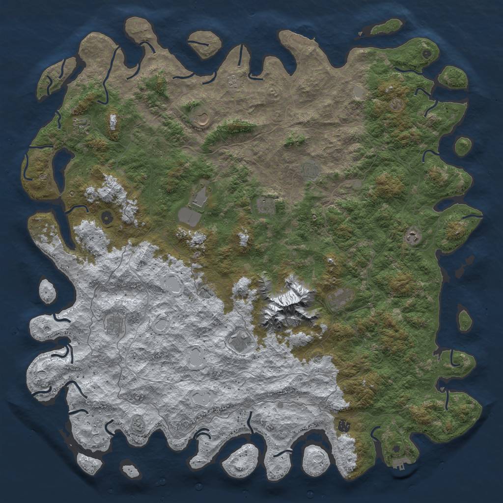 Rust Map: Procedural Map, Size: 6000, Seed: 641833, 20 Monuments