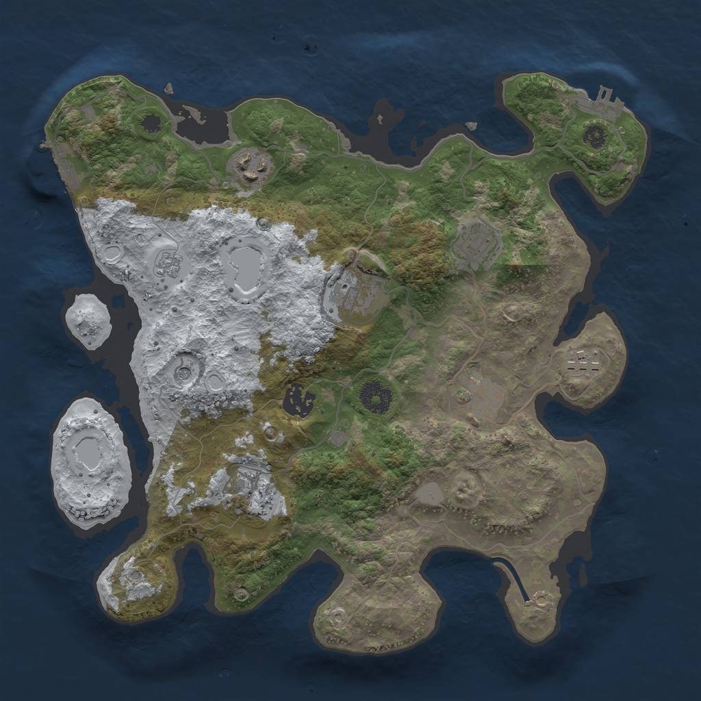 Rust Map: Procedural Map, Size: 3250, Seed: 1626148, 16 Monuments