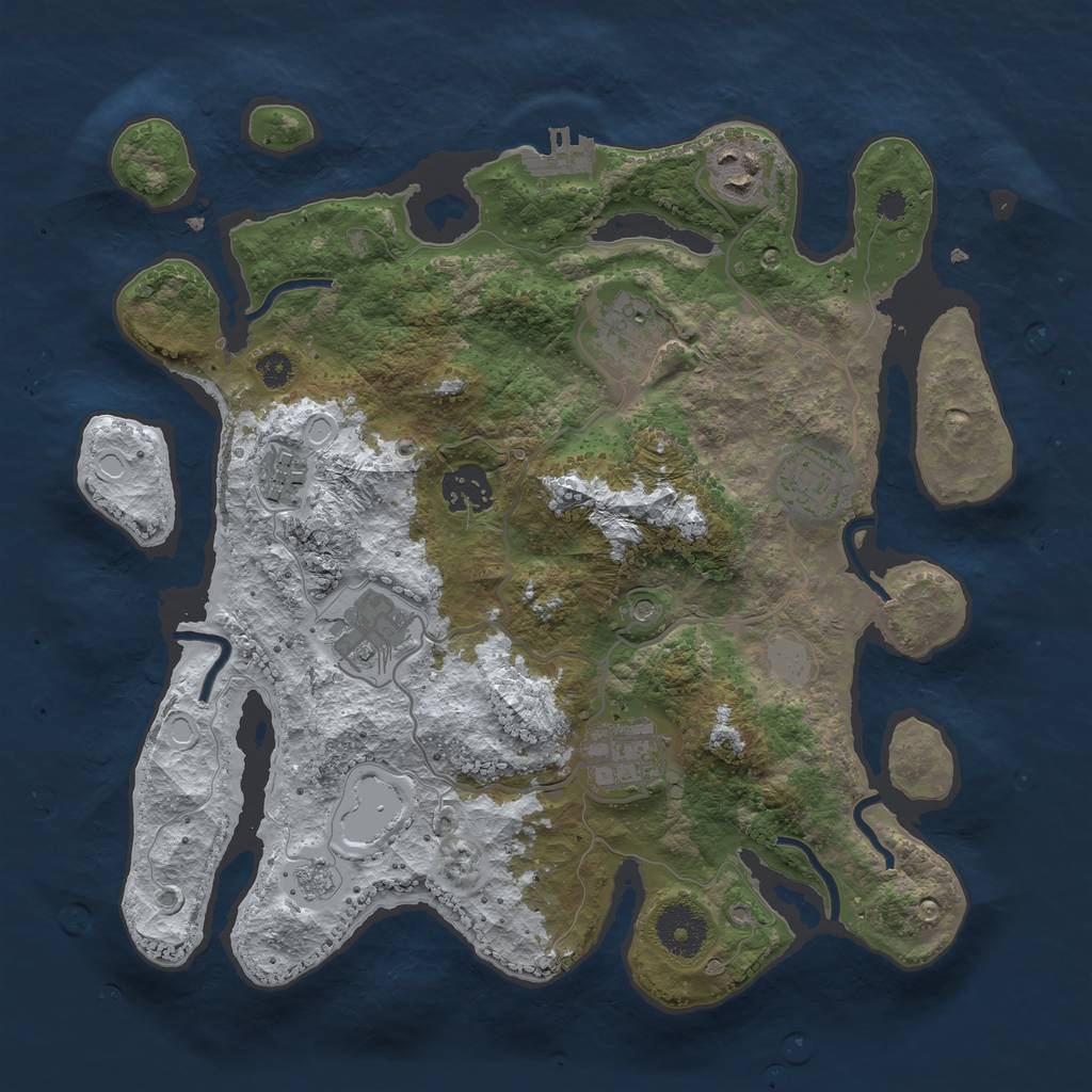 Rust Map: Procedural Map, Size: 3250, Seed: 5696171, 15 Monuments
