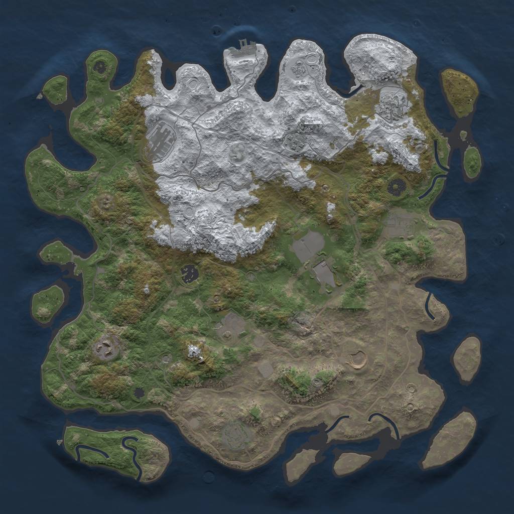Rust Map: Procedural Map, Size: 4250, Seed: 2726081, 18 Monuments