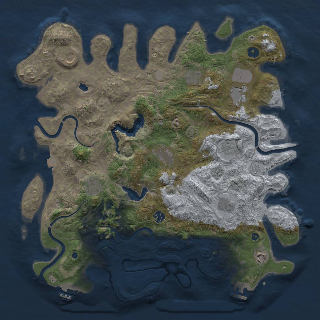 Rust Map: Procedural Map, Size: 4250, Seed: 862154, 16 Monuments