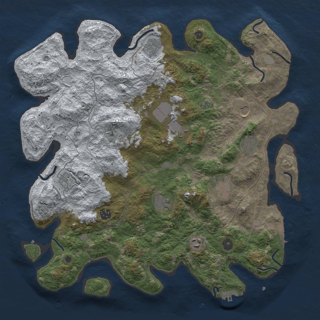 Rust Map: Procedural Map, Size: 4250, Seed: 5249885, 19 Monuments