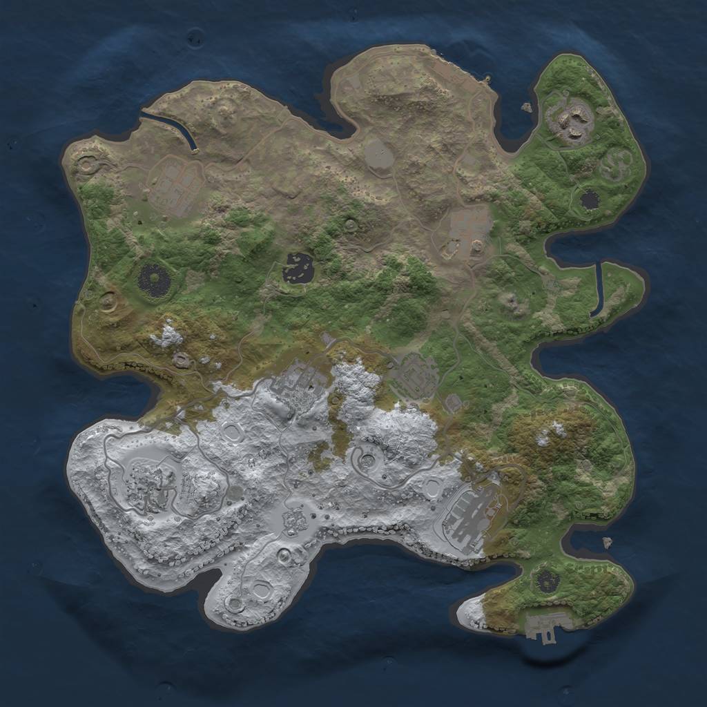 Rust Map: Procedural Map, Size: 3250, Seed: 6216098, 17 Monuments