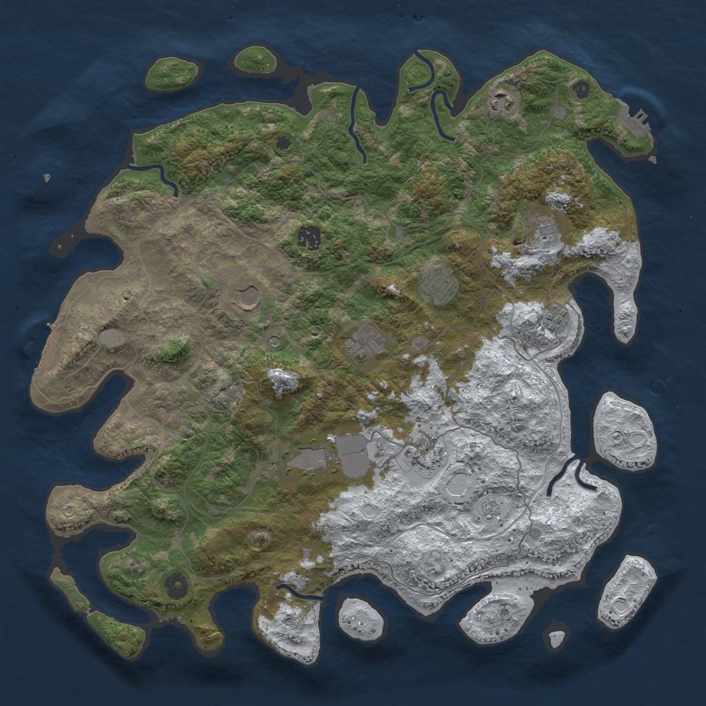 Rust Map: Procedural Map, Size: 4250, Seed: 366276, 18 Monuments