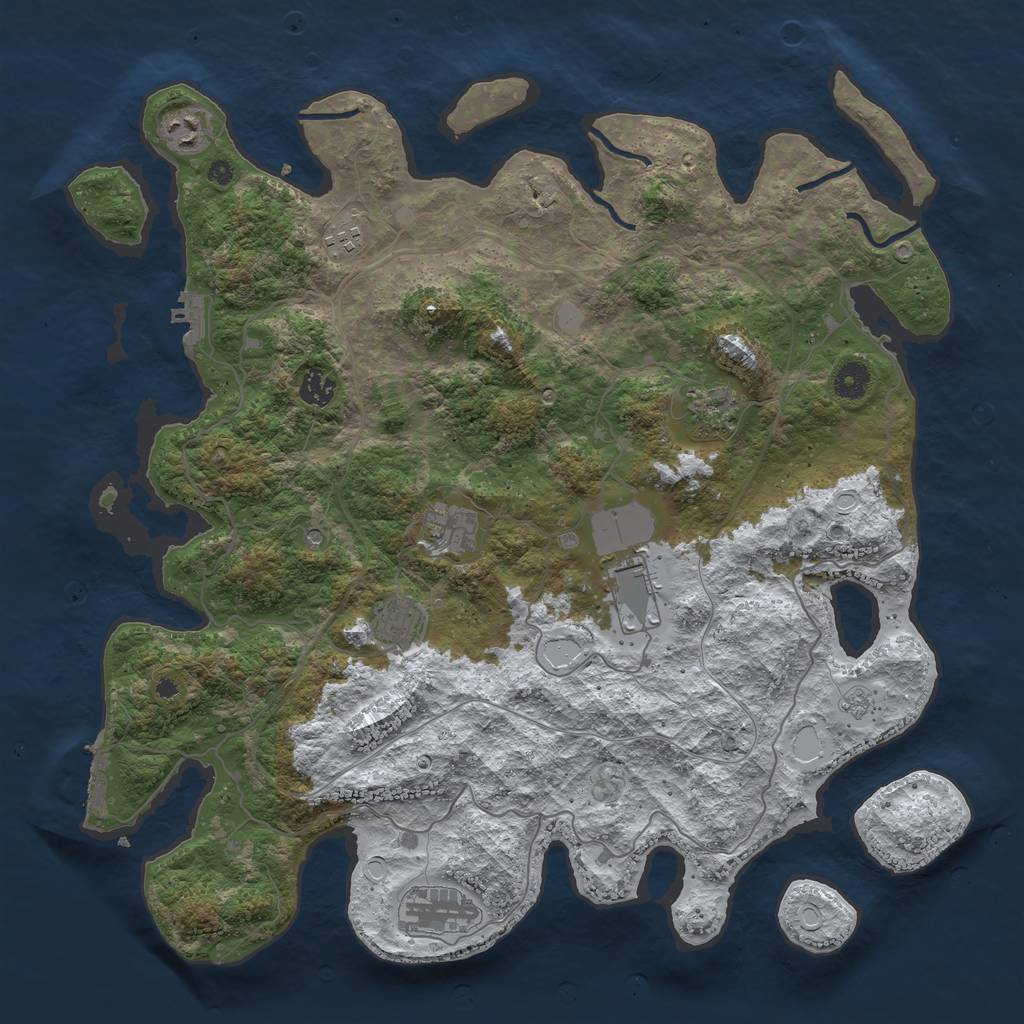 Rust Map: Procedural Map, Size: 4250, Seed: 2436325, 17 Monuments