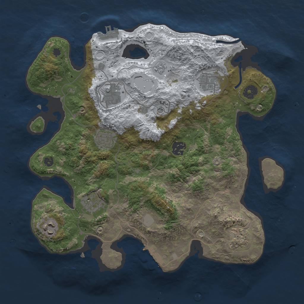 Rust Map: Procedural Map, Size: 3250, Seed: 4302081, 16 Monuments