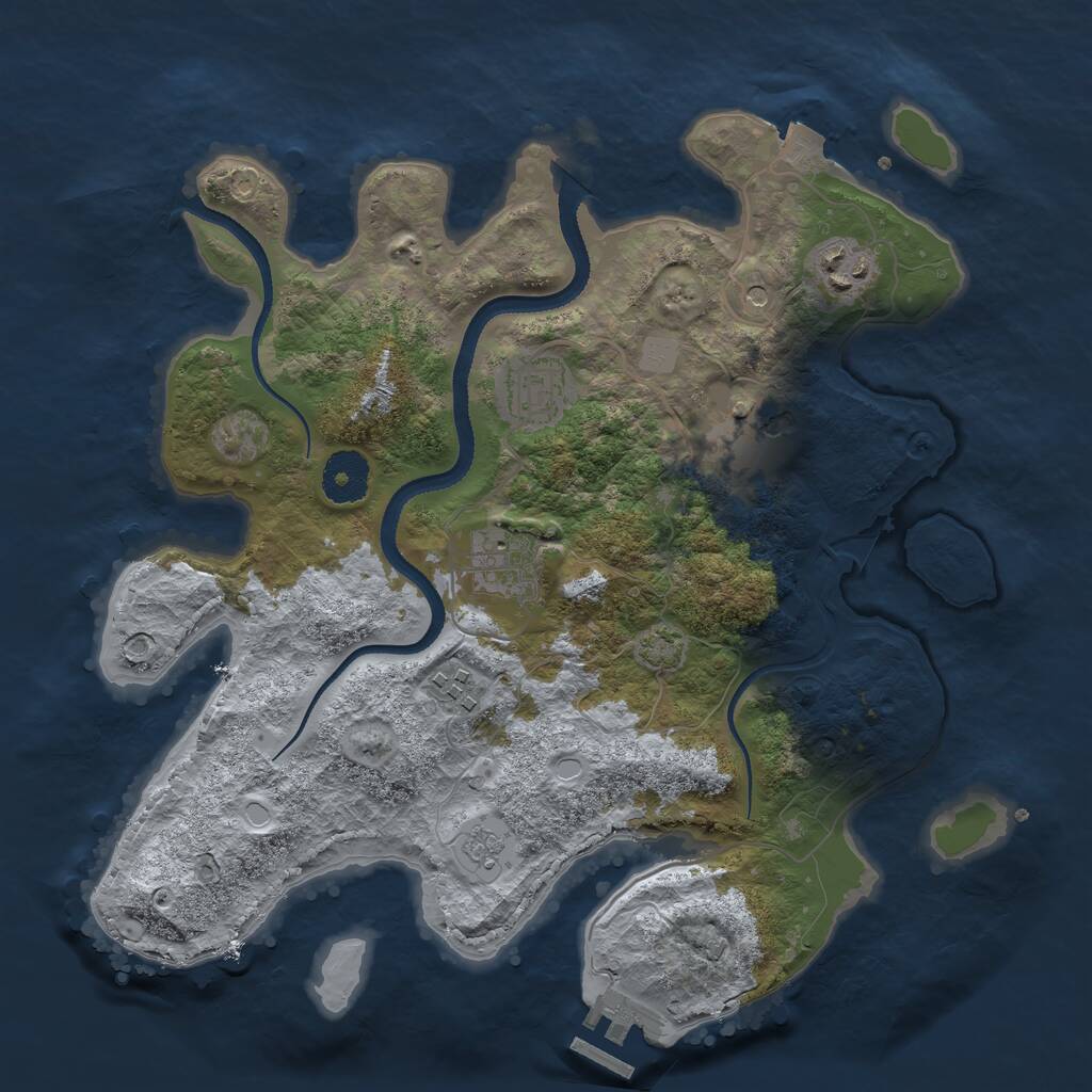 Rust Map: Procedural Map, Size: 3250, Seed: 66661, 10 Monuments