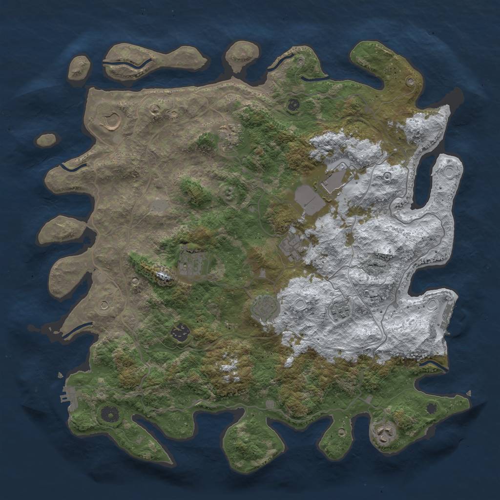 Rust Map: Procedural Map, Size: 4250, Seed: 2552711, 17 Monuments