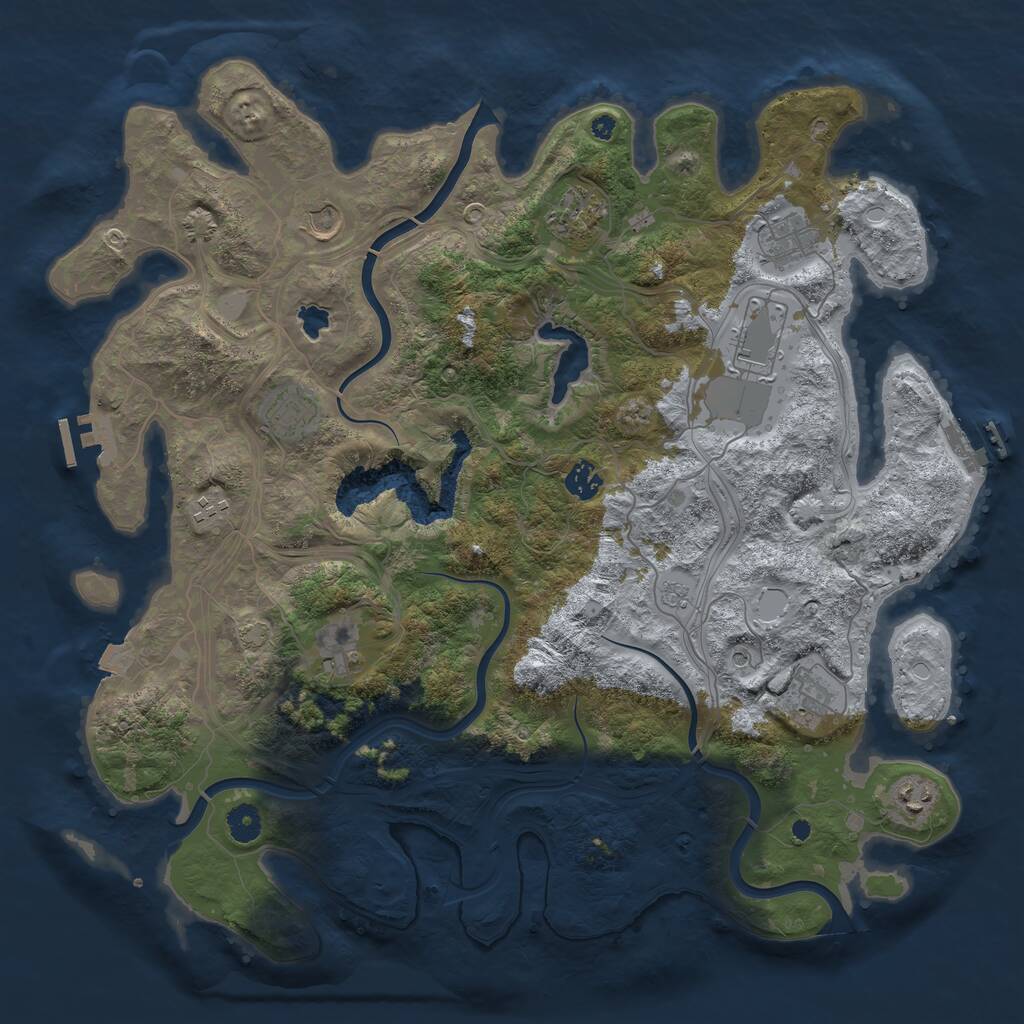 Rust Map: Procedural Map, Size: 4250, Seed: 3794461, 16 Monuments