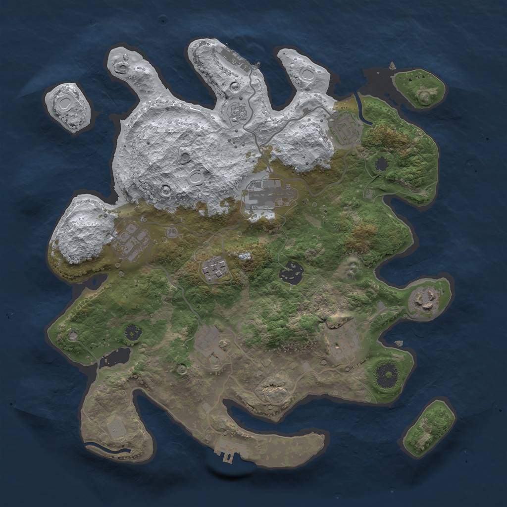 Rust Map: Procedural Map, Size: 3250, Seed: 5376172, 16 Monuments