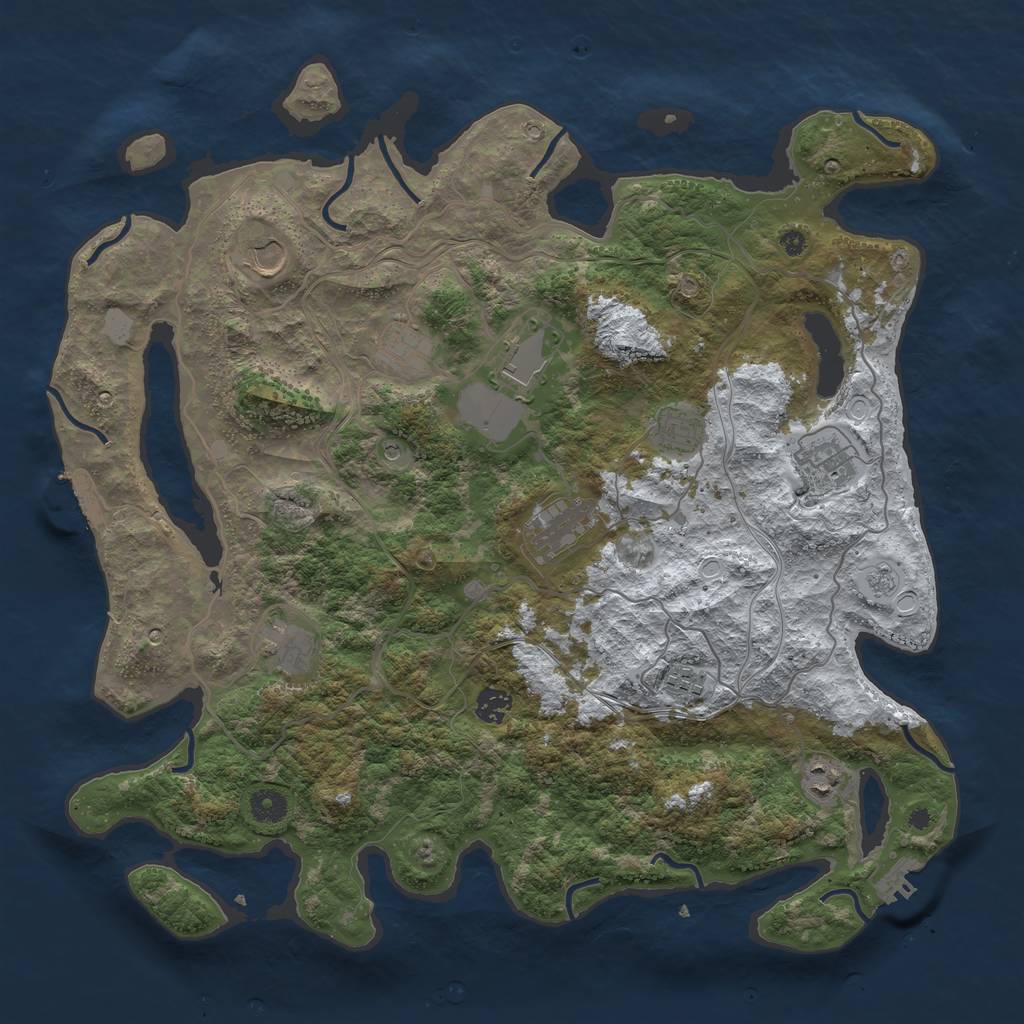 Rust Map: Procedural Map, Size: 4250, Seed: 2495472, 19 Monuments