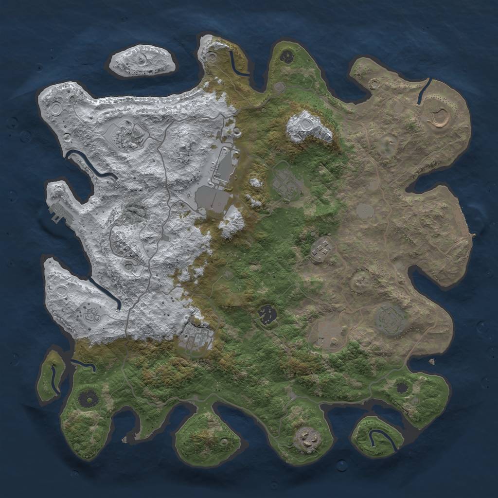 Rust Map: Procedural Map, Size: 4000, Seed: 17279, 19 Monuments