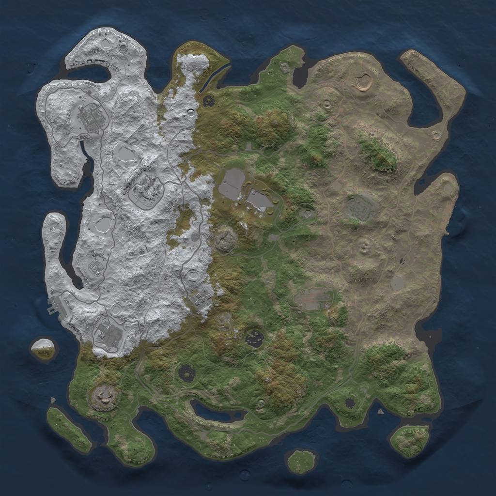 Rust Map: Procedural Map, Size: 4250, Seed: 2107089, 19 Monuments