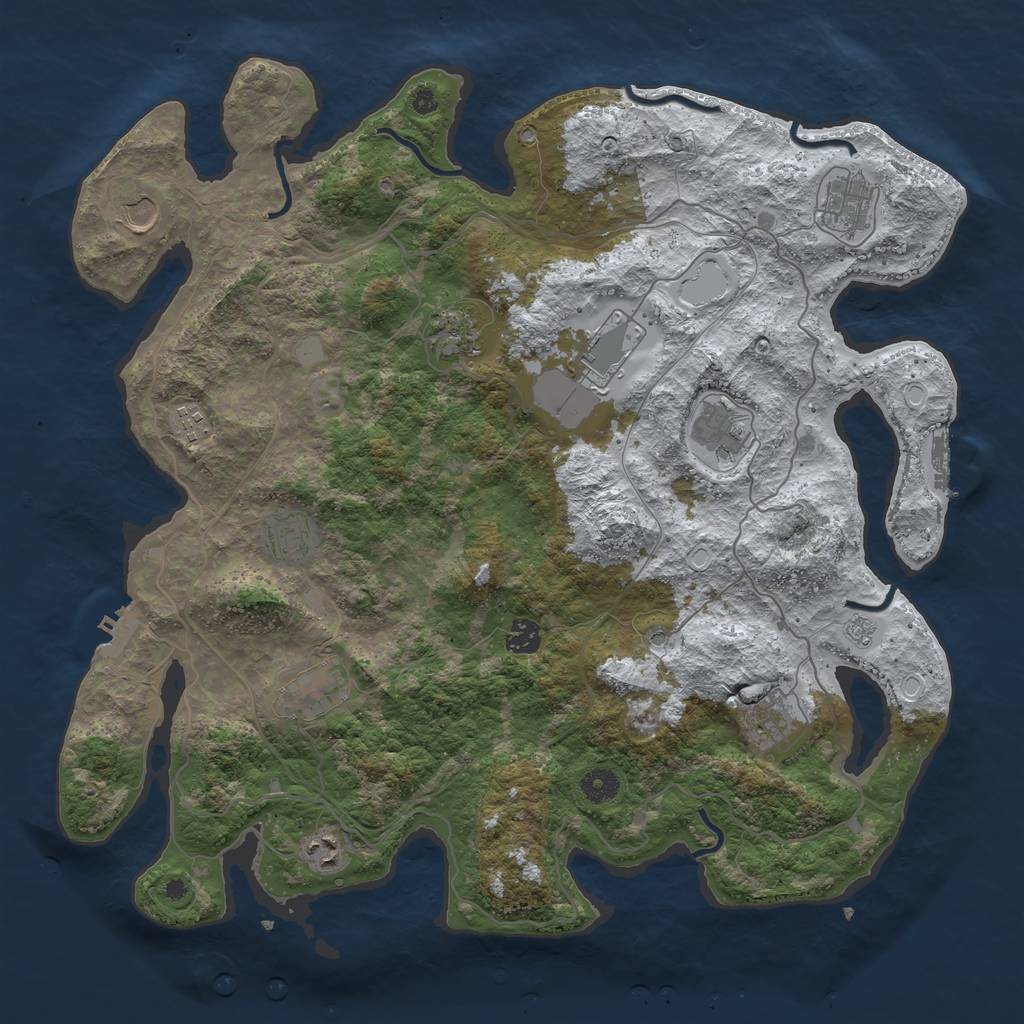 Rust Map: Procedural Map, Size: 4250, Seed: 4779822, 20 Monuments