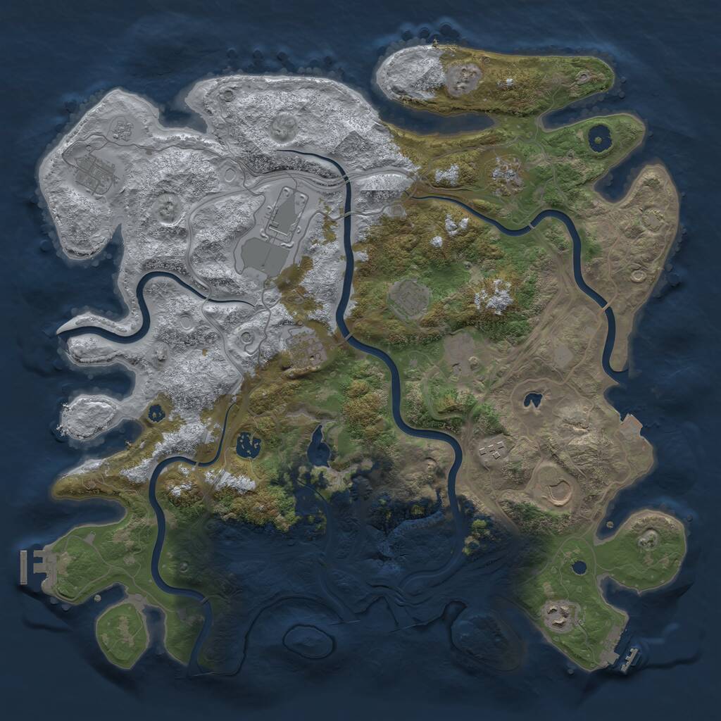 Rust Map: Procedural Map, Size: 4250, Seed: 3000800, 16 Monuments