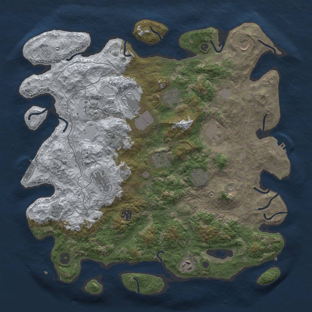 Rust Map: Procedural Map, Size: 4250, Seed: 5342173, 20 Monuments