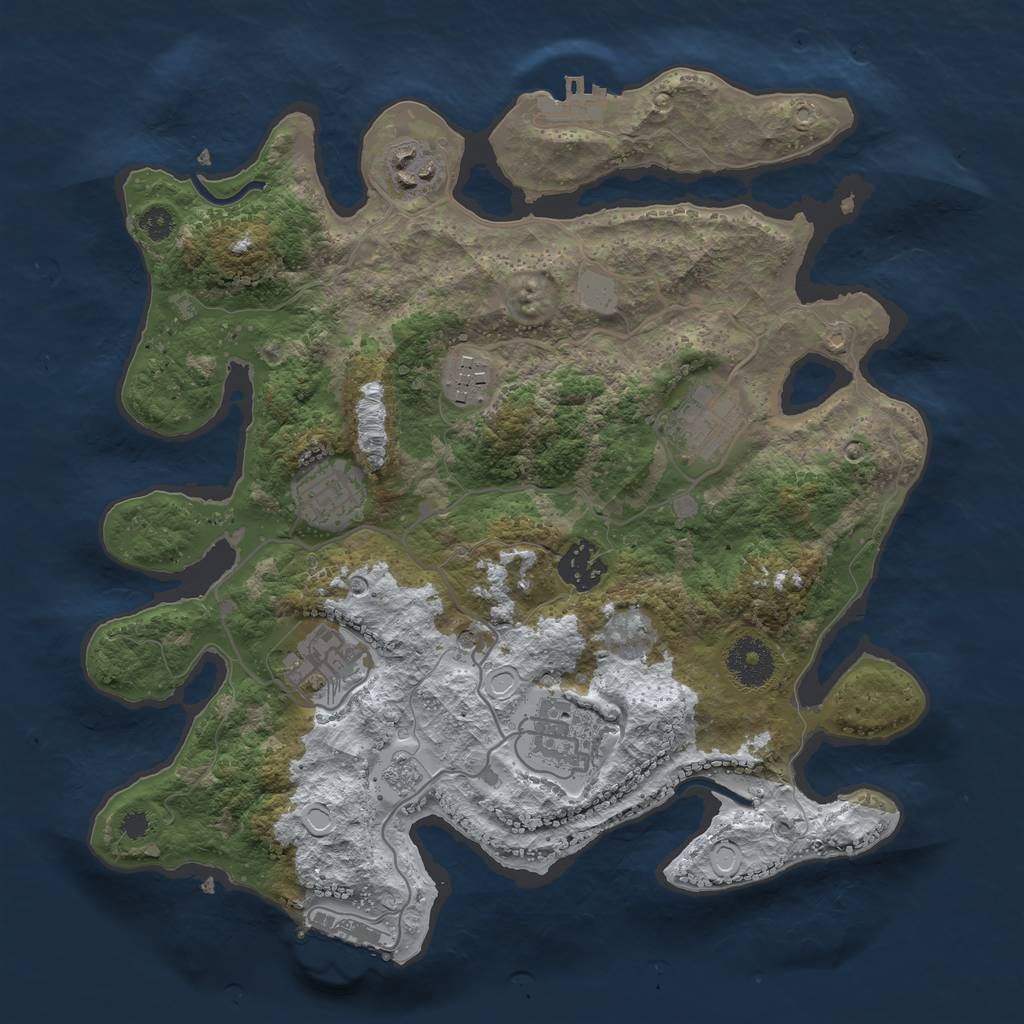 Rust Map: Procedural Map, Size: 3250, Seed: 1745130, 16 Monuments