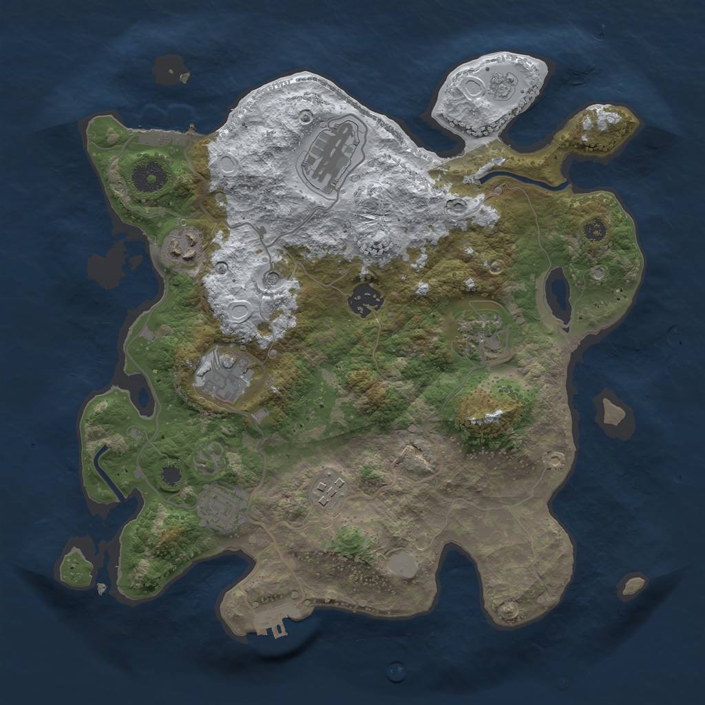 Rust Map: Procedural Map, Size: 3247, Seed: 213184, 16 Monuments