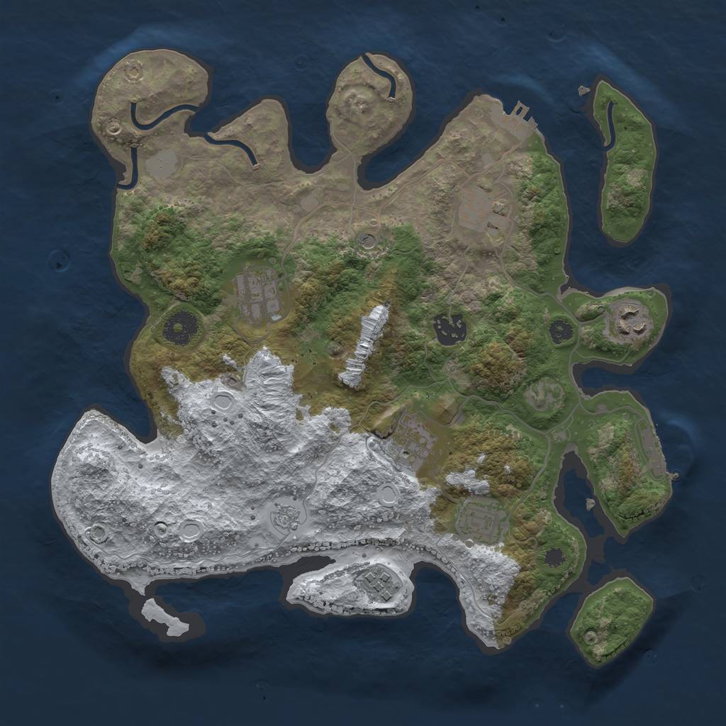 Rust Map: Procedural Map, Size: 3250, Seed: 2949072, 16 Monuments