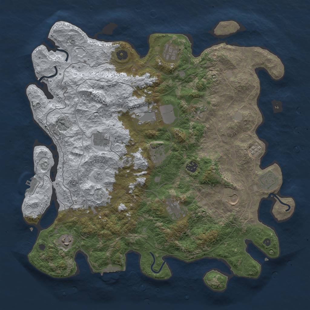 Rust Map: Procedural Map, Size: 4250, Seed: 6415210, 20 Monuments