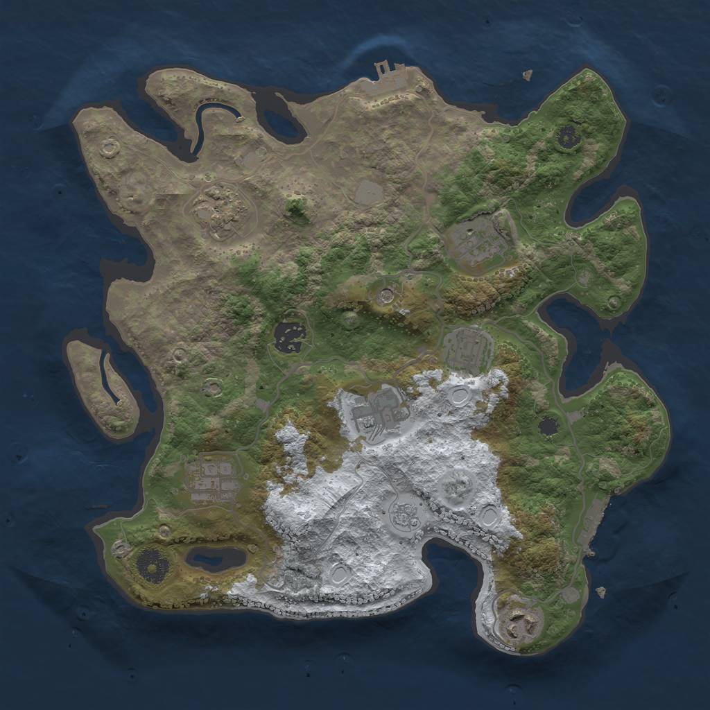 Rust Map: Procedural Map, Size: 3250, Seed: 5010836, 16 Monuments