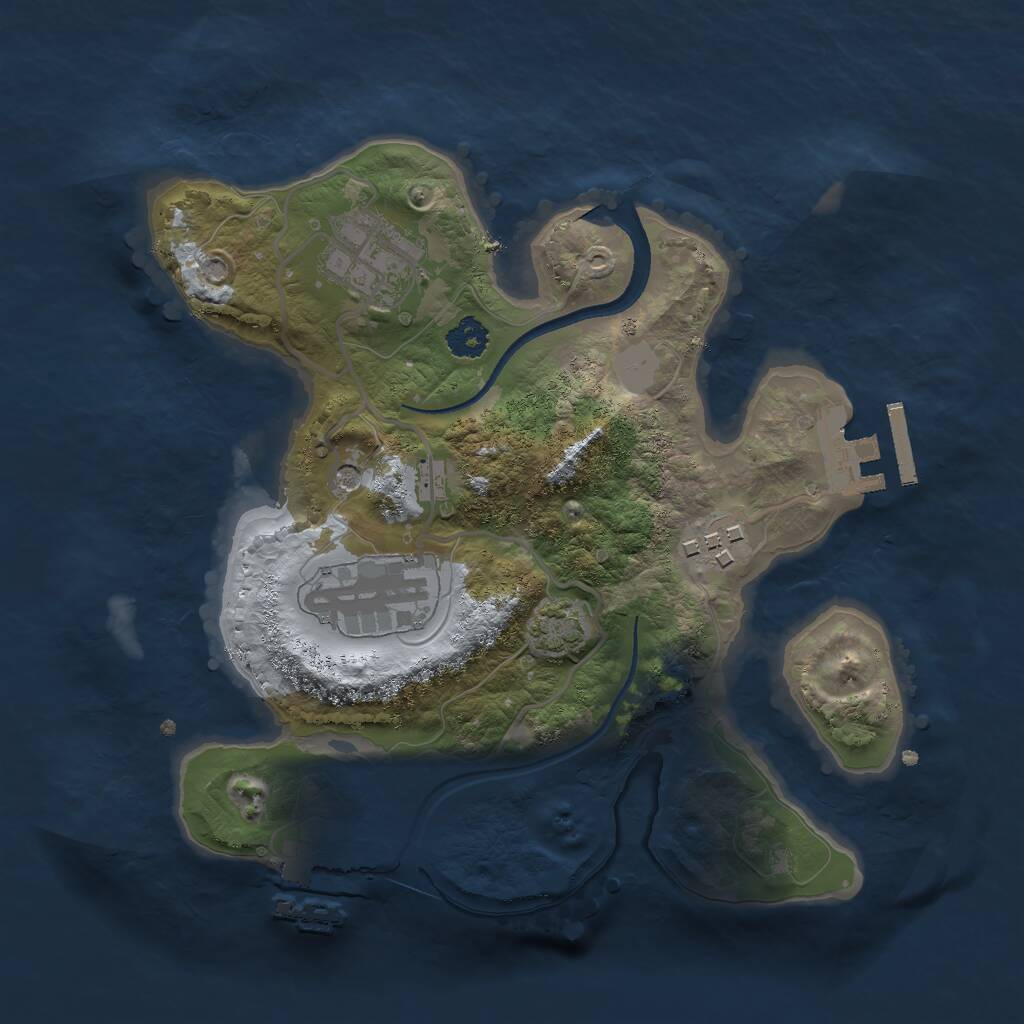 Rust Map: Procedural Map, Size: 2500, Seed: 98154, 8 Monuments
