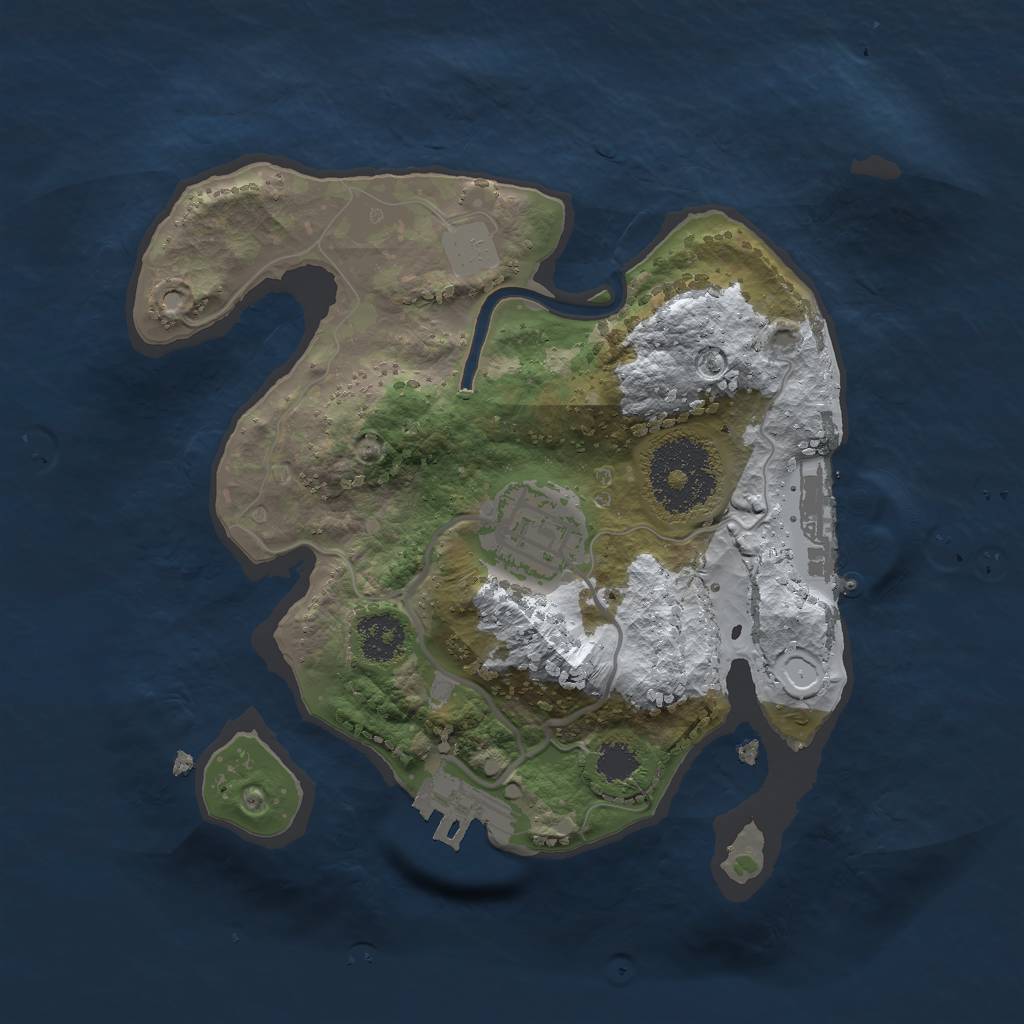 Rust Map: Procedural Map, Size: 2200, Seed: 371220416, 8 Monuments