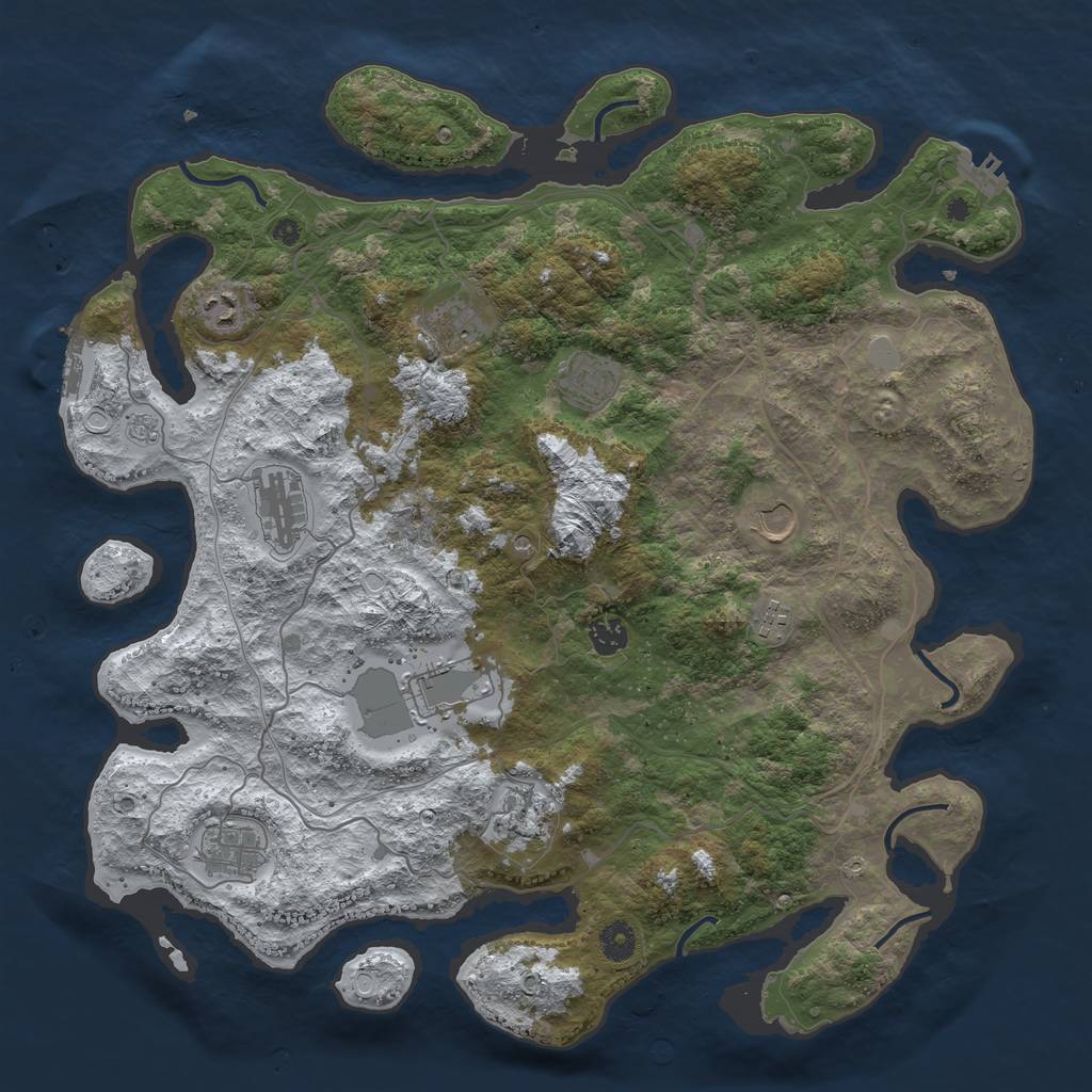 Rust Map: Procedural Map, Size: 4250, Seed: 1757850, 19 Monuments