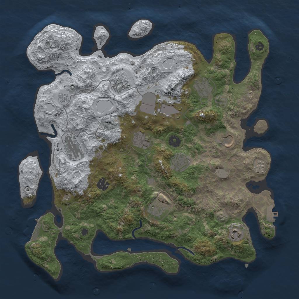 Rust Map: Procedural Map, Size: 3750, Seed: 168457168, 20 Monuments