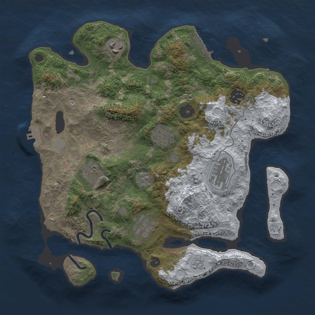 Rust Map: Procedural Map, Size: 3250, Seed: 4575778, 16 Monuments
