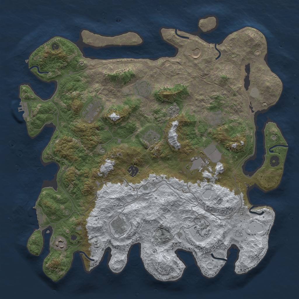 Rust Map: Procedural Map, Size: 4250, Seed: 5956629, 20 Monuments