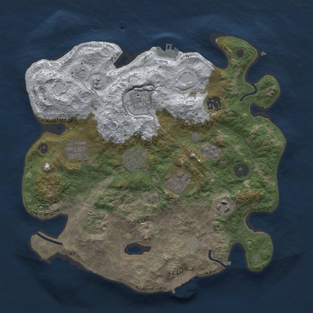 Rust Map: Procedural Map, Size: 3200, Seed: 976546, 17 Monuments