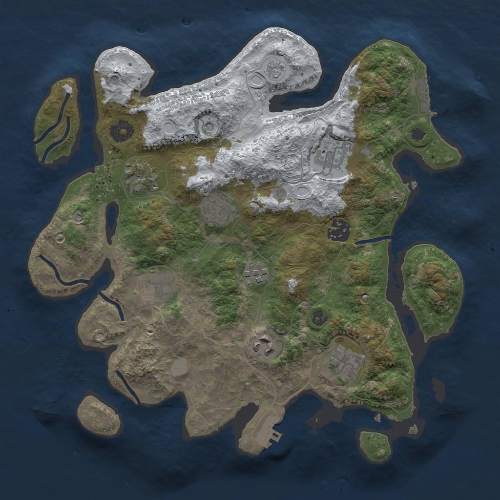 Rust Map: Procedural Map, Size: 3250, Seed: 5475513, 17 Monuments