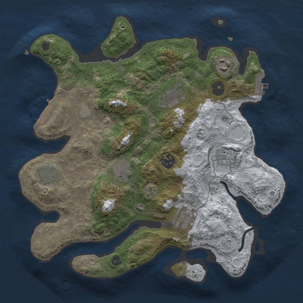 Rust Map: Procedural Map, Size: 3250, Seed: 6270499, 16 Monuments
