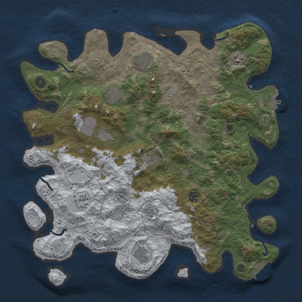 Rust Map: Procedural Map, Size: 4250, Seed: 941508, 18 Monuments