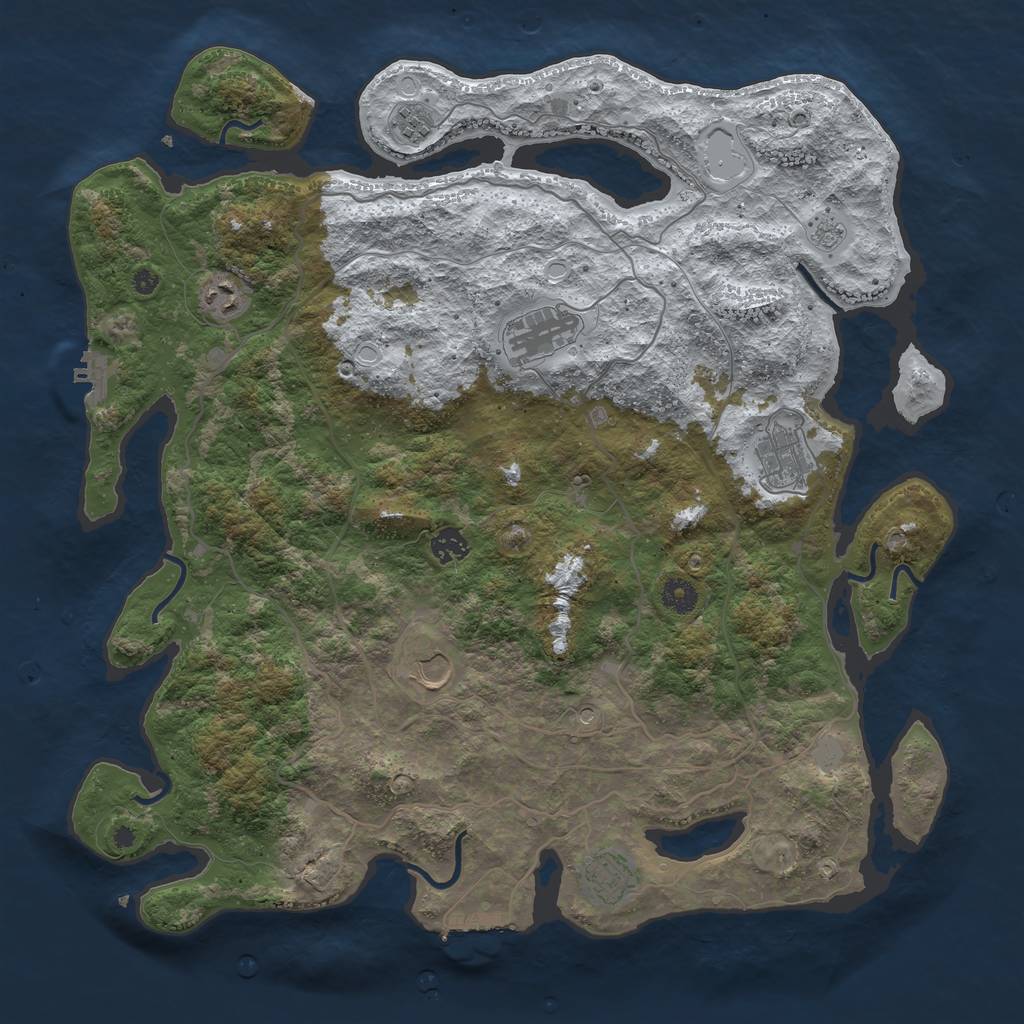 Rust Map: Procedural Map, Size: 4250, Seed: 22065485, 16 Monuments