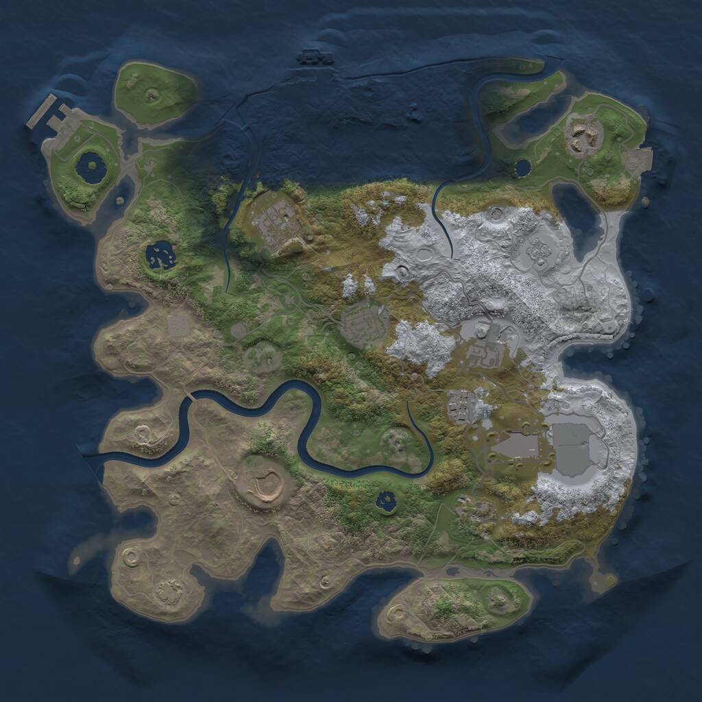 Rust Map: Procedural Map, Size: 3500, Seed: 6683882, 15 Monuments