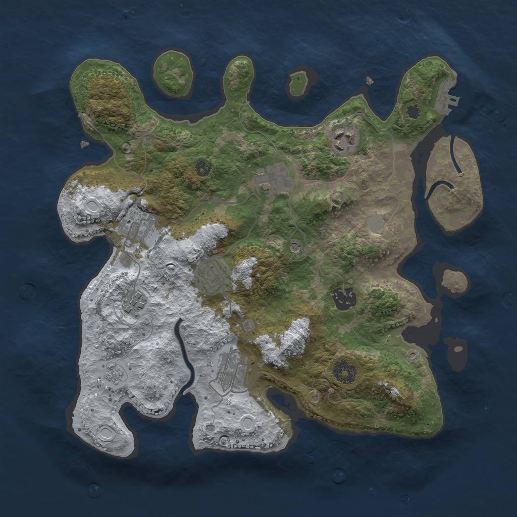 Rust Map: Procedural Map, Size: 3250, Seed: 2277688, 15 Monuments