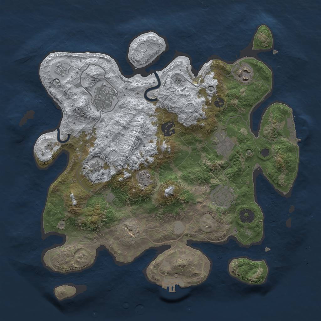 Rust Map: Procedural Map, Size: 3250, Seed: 2187504, 16 Monuments