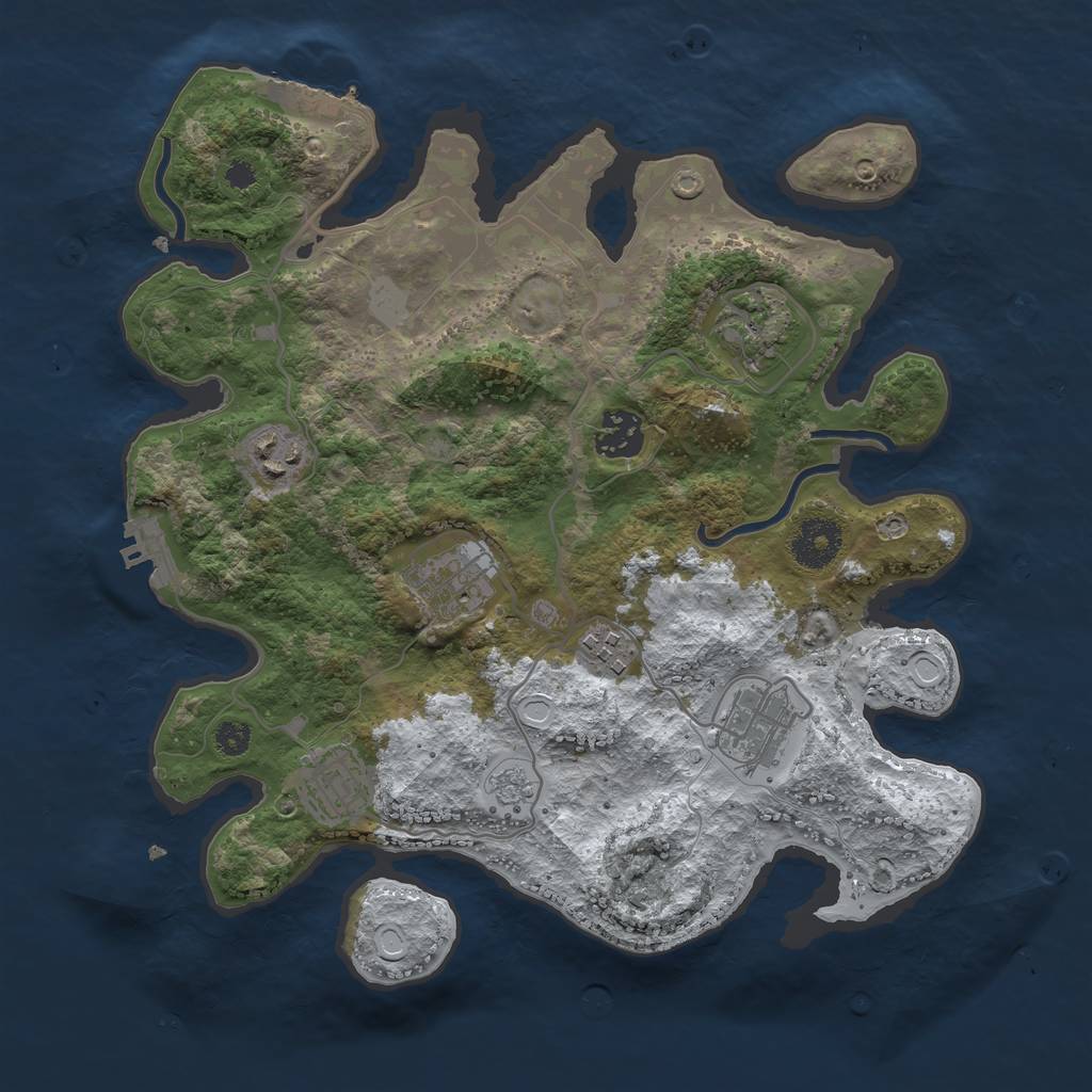 Rust Map: Procedural Map, Size: 3250, Seed: 3704739, 15 Monuments