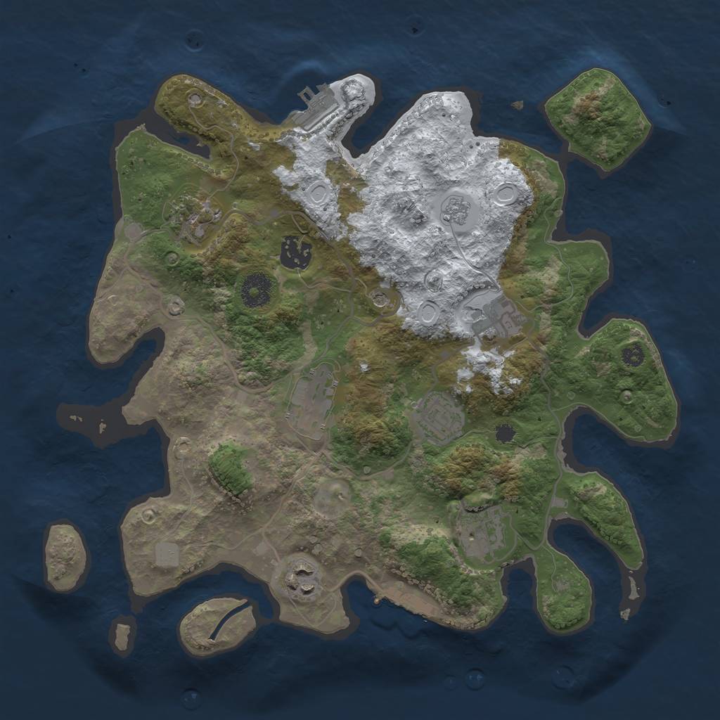 Rust Map: Procedural Map, Size: 3250, Seed: 6316212, 16 Monuments