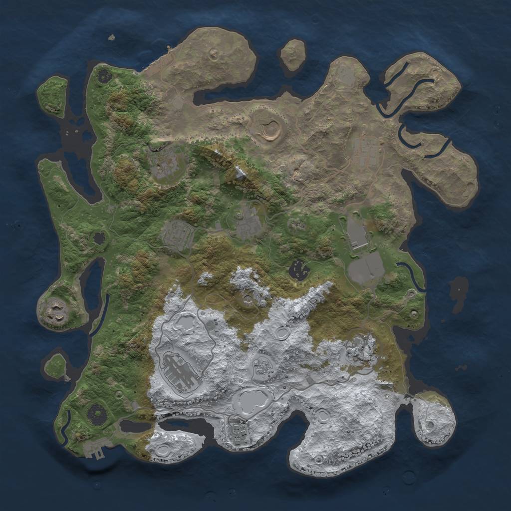 Rust Map: Procedural Map, Size: 3750, Seed: 1475901, 20 Monuments