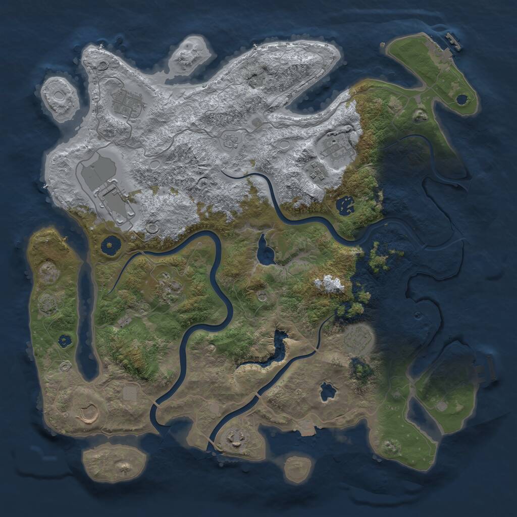 Rust Map: Procedural Map, Size: 4000, Seed: 2319, 15 Monuments
