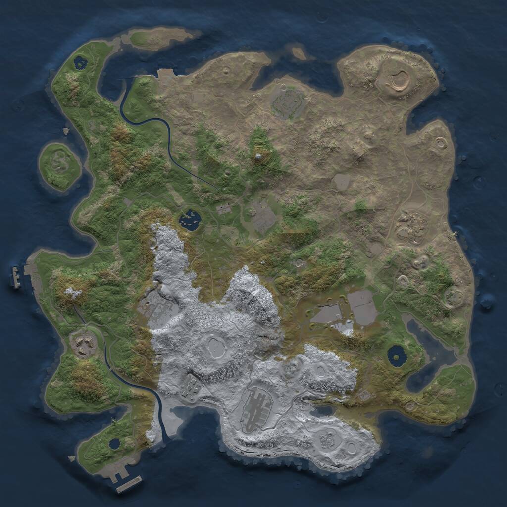 Rust Map: Procedural Map, Size: 3750, Seed: 1582857778, 16 Monuments