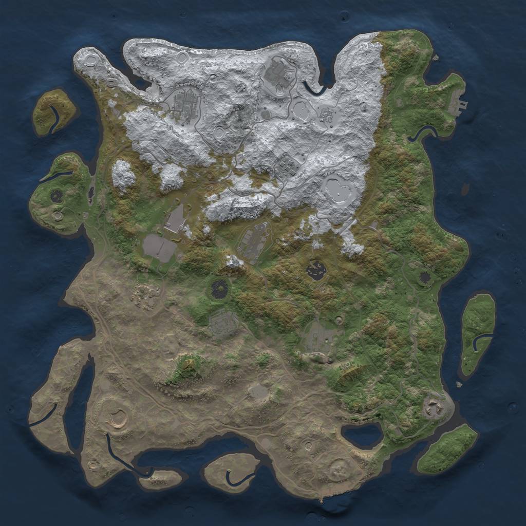 Rust Map: Procedural Map, Size: 4250, Seed: 3595144, 20 Monuments