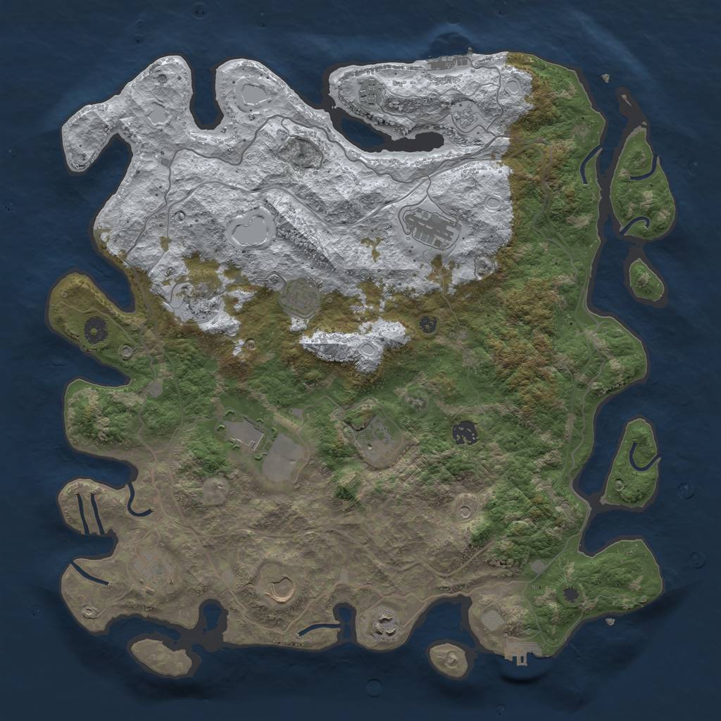 Rust Map: Procedural Map, Size: 4250, Seed: 3075968, 19 Monuments