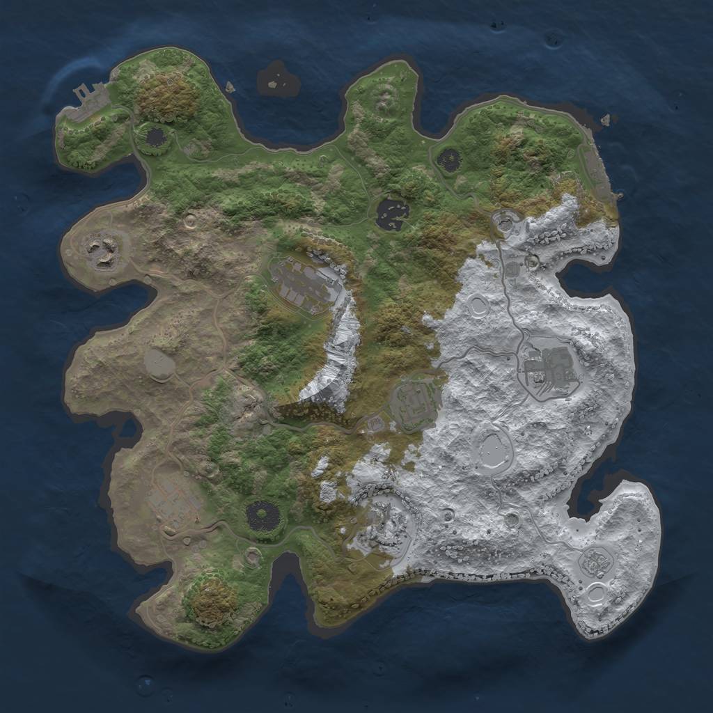 Rust Map: Procedural Map, Size: 3250, Seed: 4722792, 16 Monuments